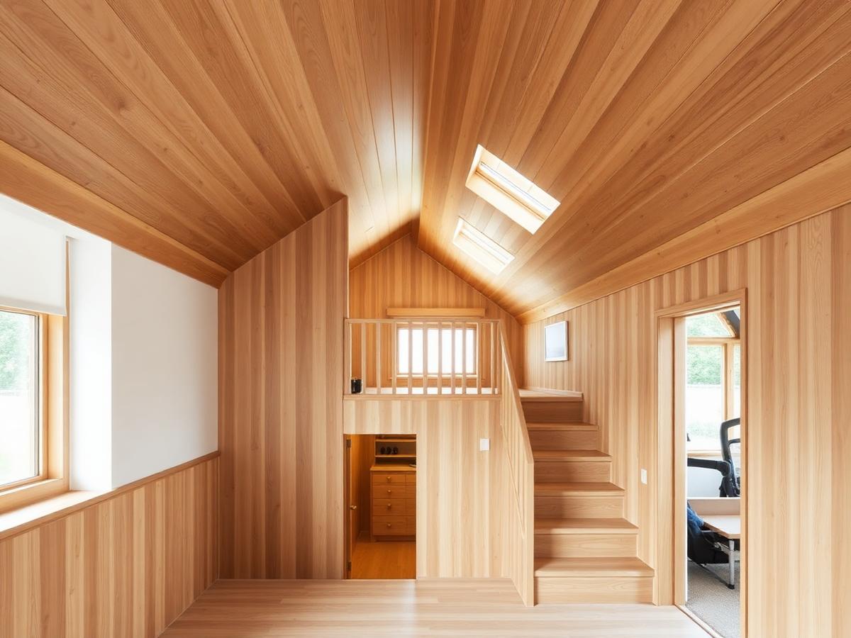 Fertig ausgebautes Dachgeschoss in Holz